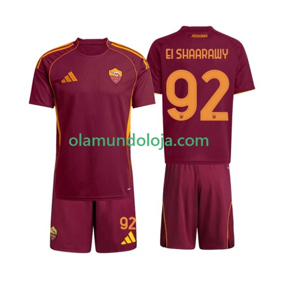 Camisola AS Roma Stephan El Shaarawy 92 Criança Equipamento Primeiro 2025-2026 Manga Curta
